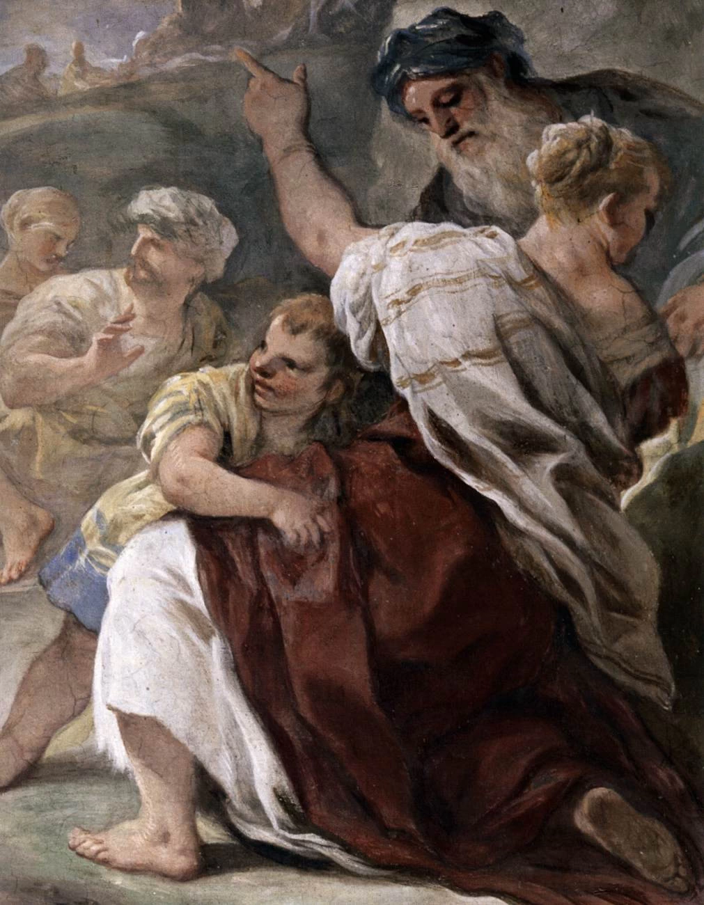 Il sacrificio di Aaronne e la distruzione della banda di Korah - Tesoro Nuovo, Certosa di San Martino, Napoli, dettaglio